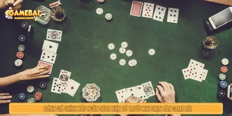 Đánh giá chính xác ngân sách hiện có trước khi chọn bàn game bài